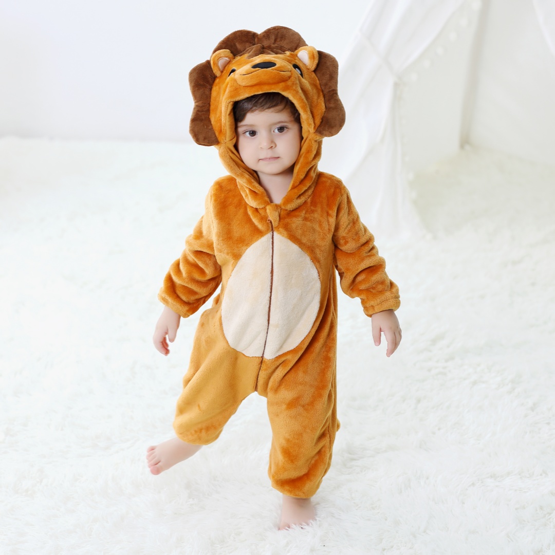 Cotton Baby Onesies Zipper - Милый комбинезон с изображением льва и