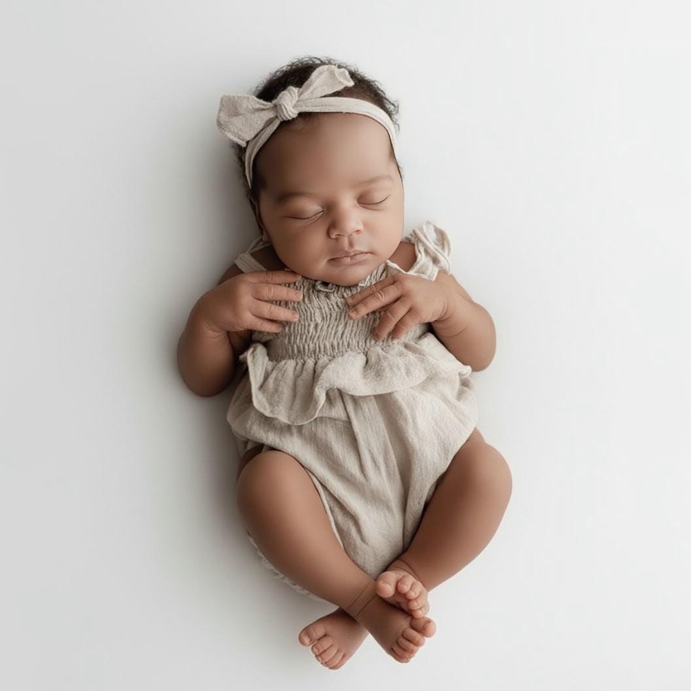 Infant Photography Props Outfit - Реквизит для фотосессии новорожденных: Желтый льняной