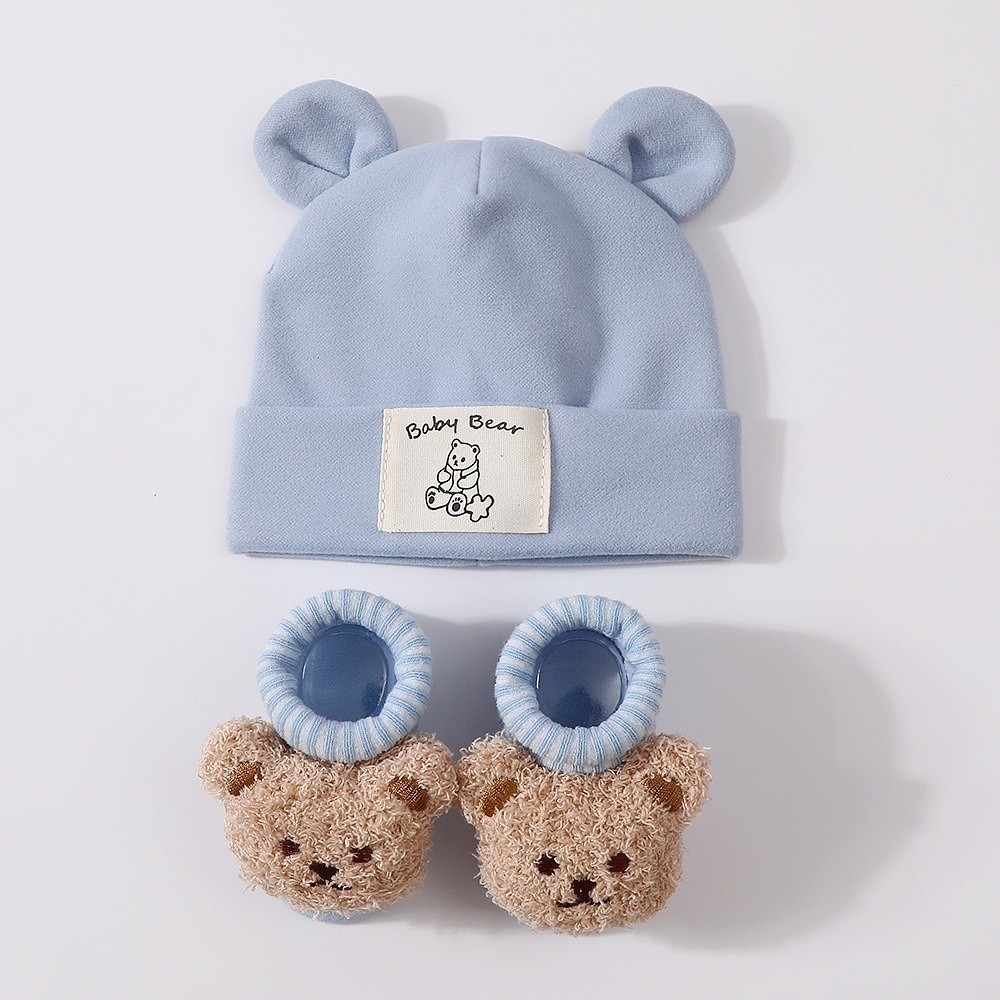 Infant Beanie Hat With Ears - 2 шт./набор: милый хлопковый комплект для