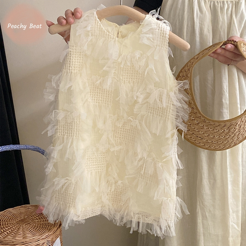 Toddler Girl Tulle Party Dress - Детское хлопковое платье принцессы, элегантное фатиновое