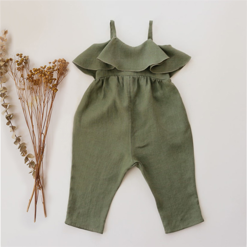 Baby Summer Linen Sleeveless Jumpsuit - Летняя одежда для маленьких девочек, Комбинезоны