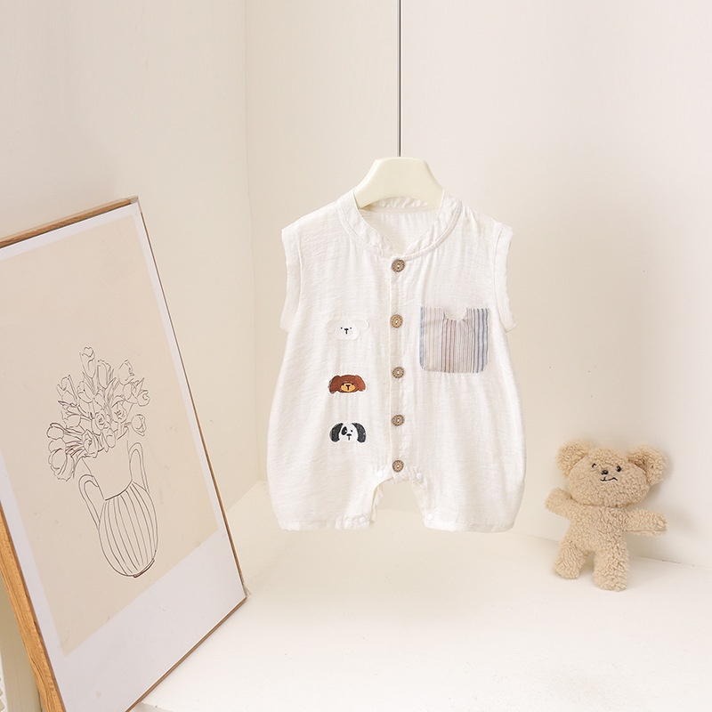 Baby Summer Linen Sleeveless Jumpsuit - Летний комбинезон для малышей 3-36 месяцев