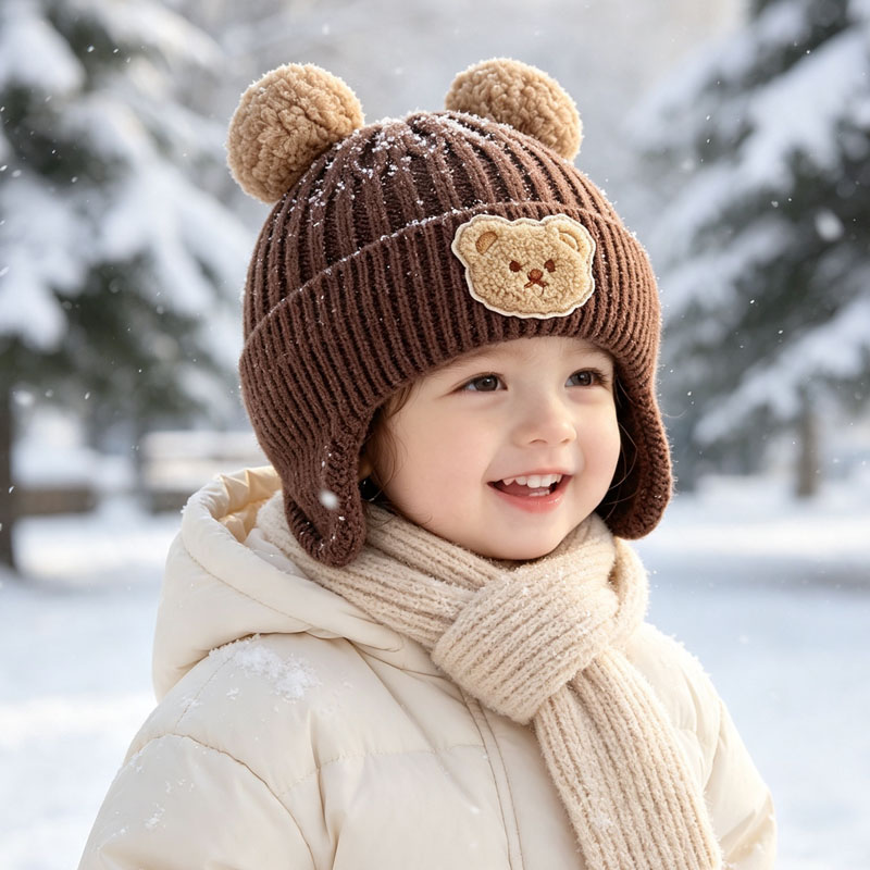 Infant Beanie Hat With Ears - 1-10 шт. вязаная шапка-бини с ушками