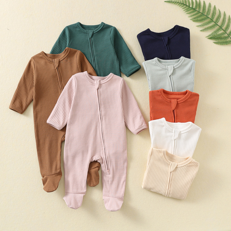 Cotton Baby Onesies Zipper - Детский комбинезон для осени и зимы,