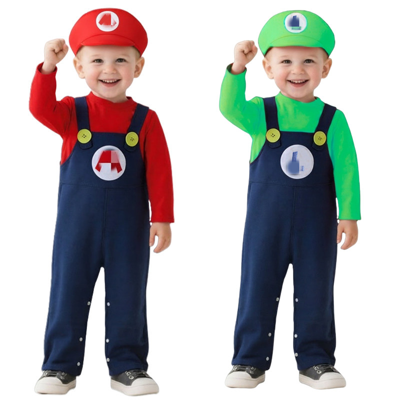 Baby Clothes - Детский костюм сантехника, красный, зеленый, аниме-игровой