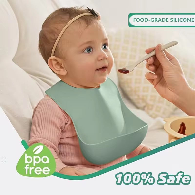Детский силиконовый нагрудник- – обзор и цена Waterproof Baby Bibs Silicone