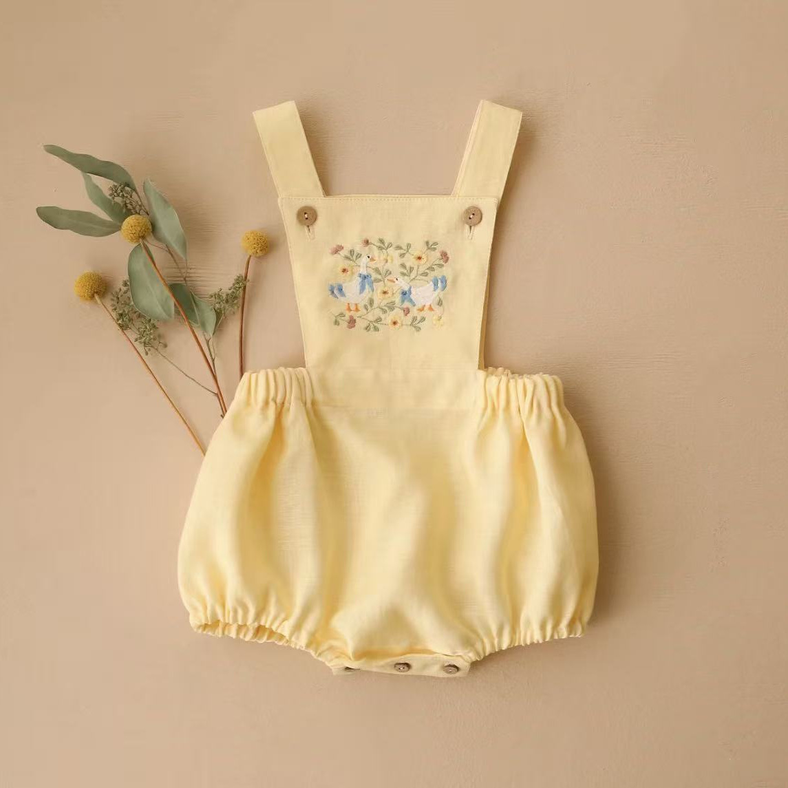 Детский комбинезон в деревенск – обзор и цена Baby Summer Linen Sleeveless Jumpsuit