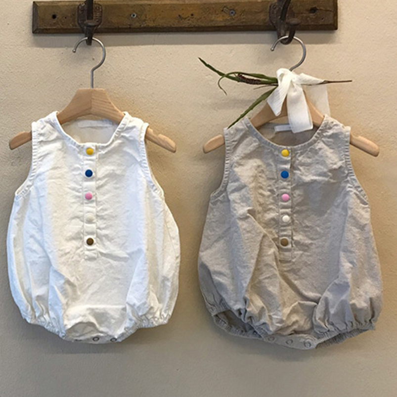 Комбинезон для мальчиков и дев – обзор и цена Baby Summer Linen Sleeveless Jumpsuit