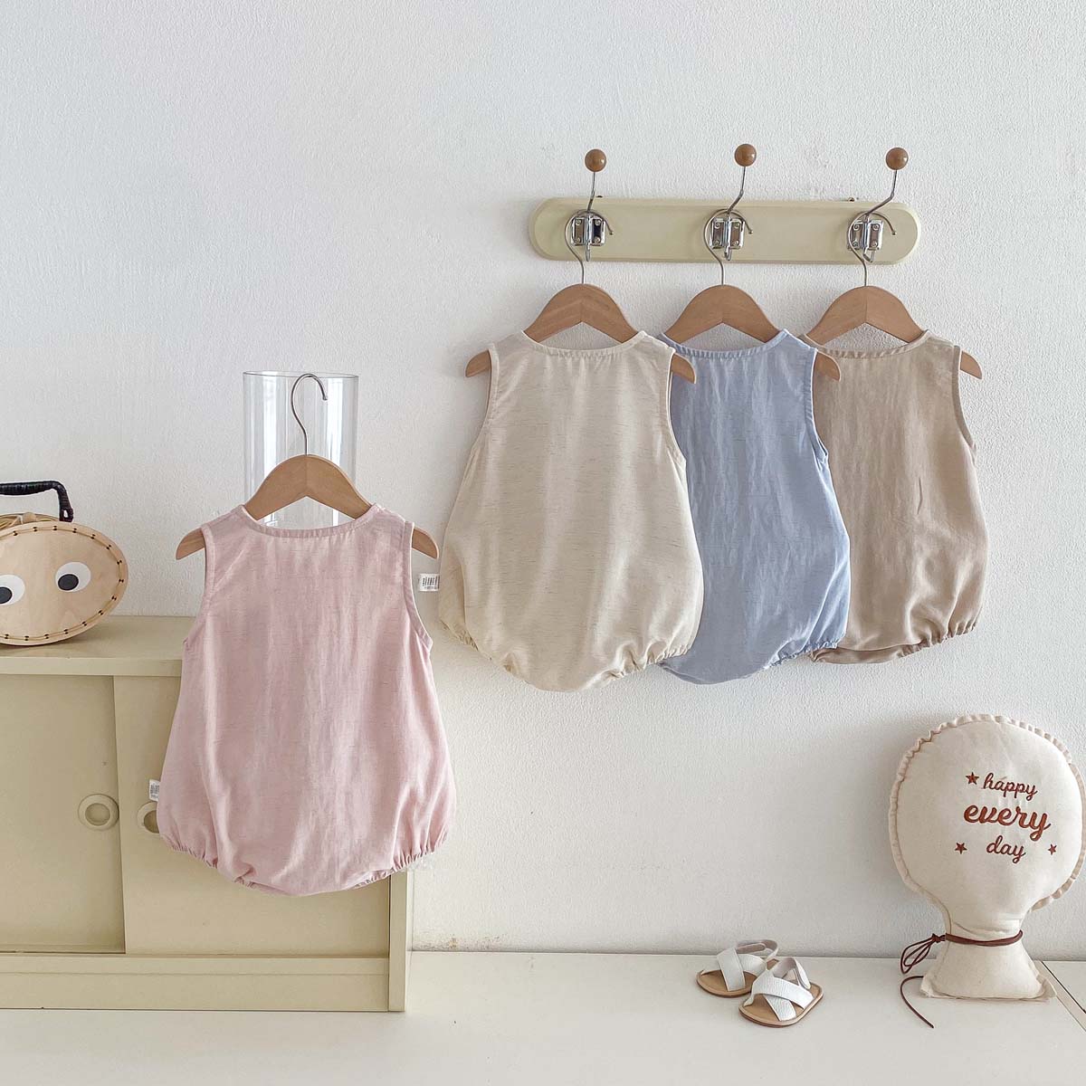 Детский летний комбинезон без  – обзор и цена Baby Summer Linen Sleeveless Jumpsuit
