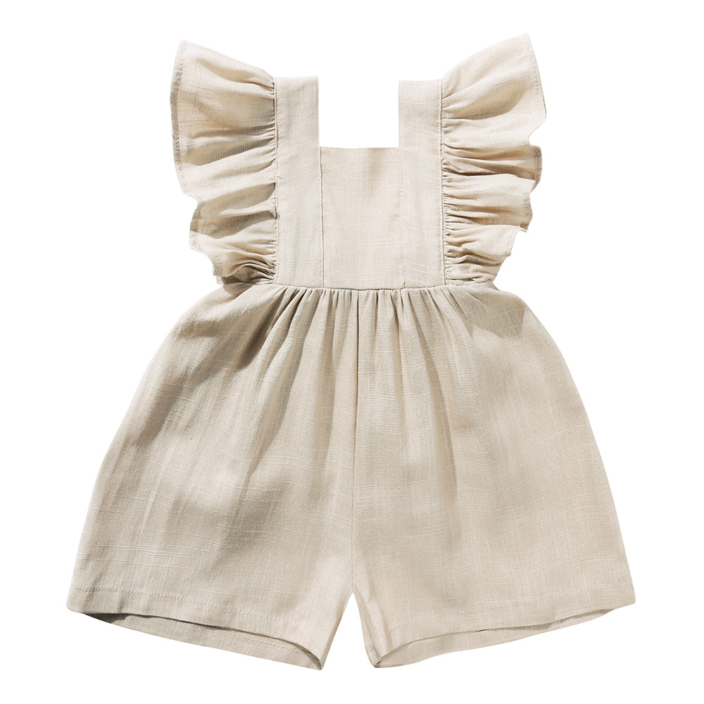Летняя детская одежда унисекс: – обзор и цена Baby Summer Linen Sleeveless Jumpsuit