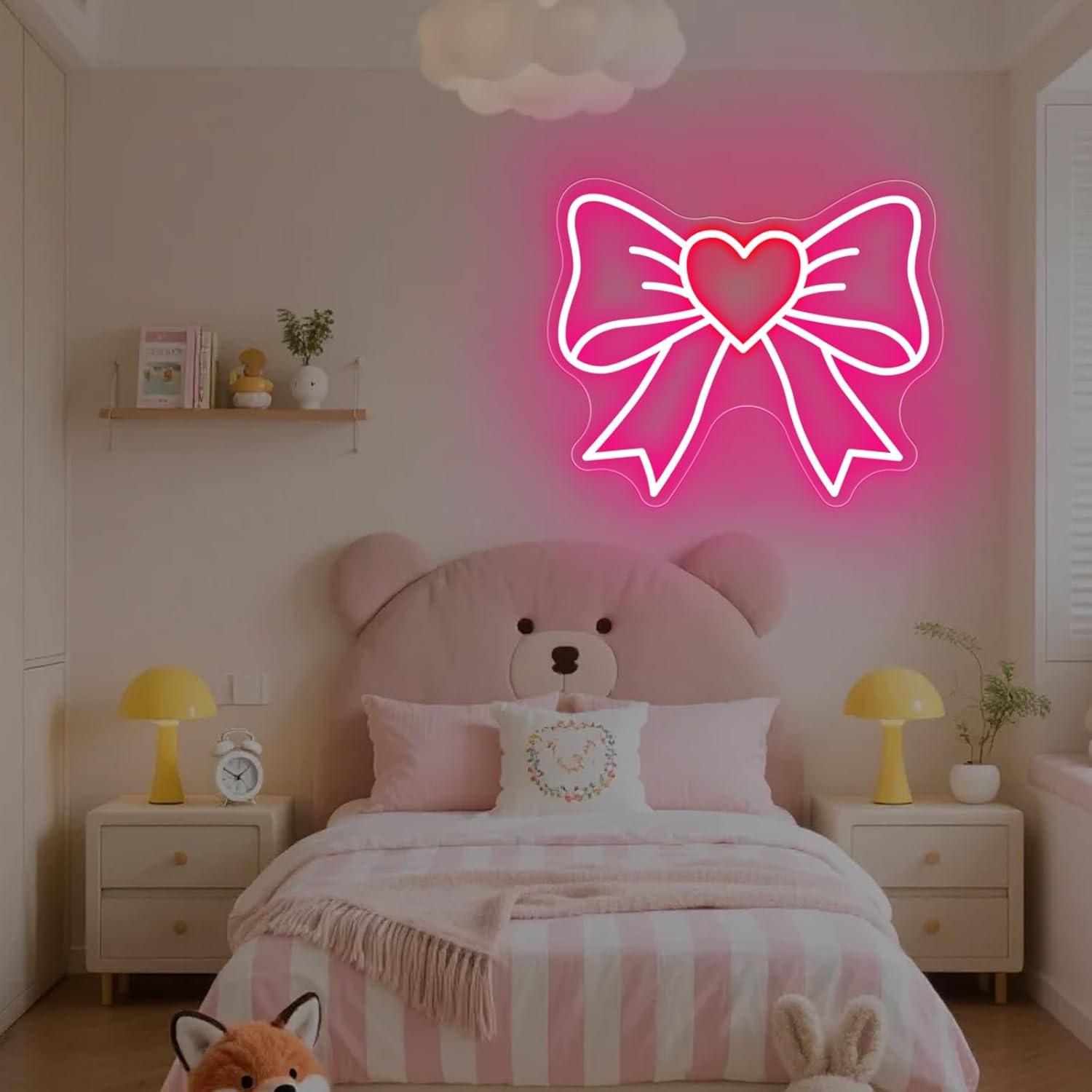 Неоновые вывески в форме банта – обзор и цена Nursery