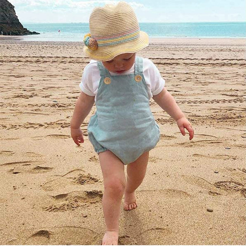 Лето 2025 года, комбинезон для – обзор и цена Baby Summer Linen Sleeveless Jumpsuit