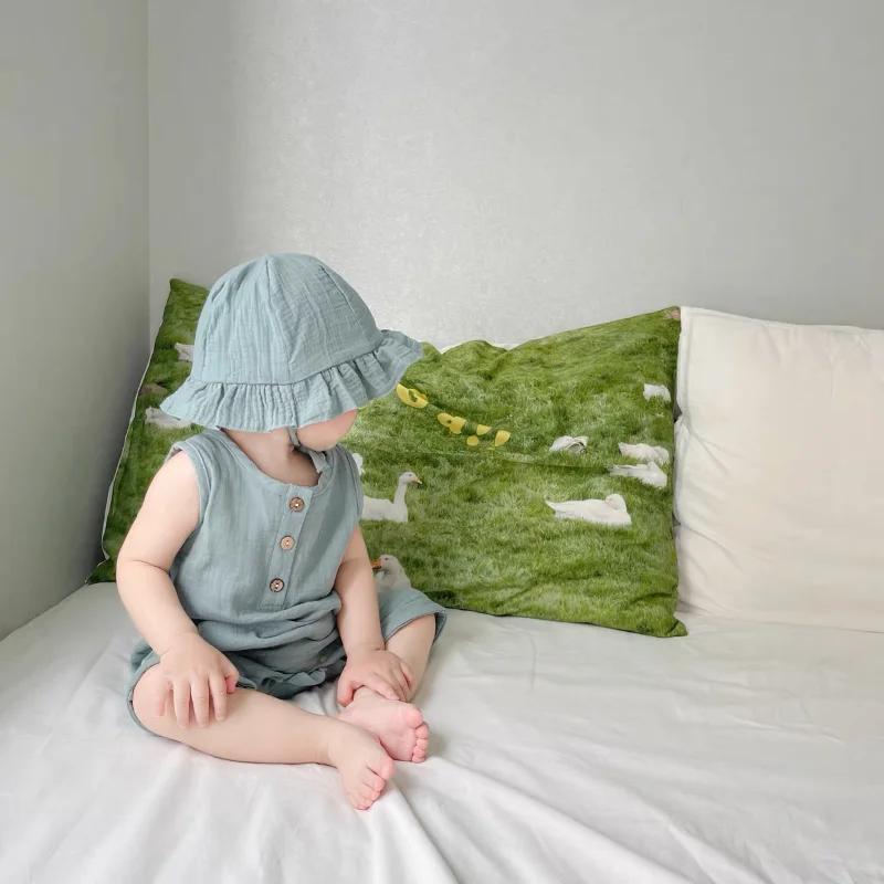 Летняя одежда для малышей, 2 ш – обзор и цена Baby Summer Linen Sleeveless Jumpsuit
