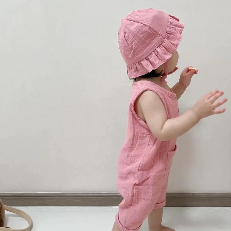 Летняя одежда для малышей, 2 ш – обзор и цена Baby Summer Linen Sleeveless Jumpsuit